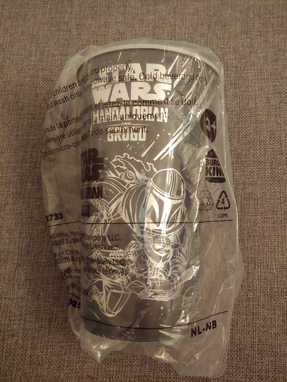 Burger King 2026 Mandalorian And Grogu Limited Edition Plastic Cup